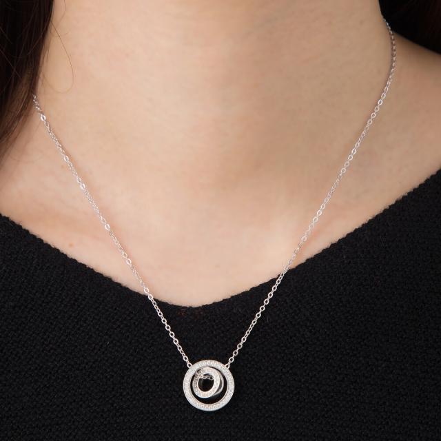 ネックレス レディース シルバー925 ペンダント 一粒 cz シンプル 金属アレルギー対応 ジュエリー アクセサリー ダブルリング SILVER925 プレゼント ギフト カジュアル ブライダル 大人 上品 女性用 ワンポイント ゴージャス エレガント キュービックジルコニア ペンダントト_6