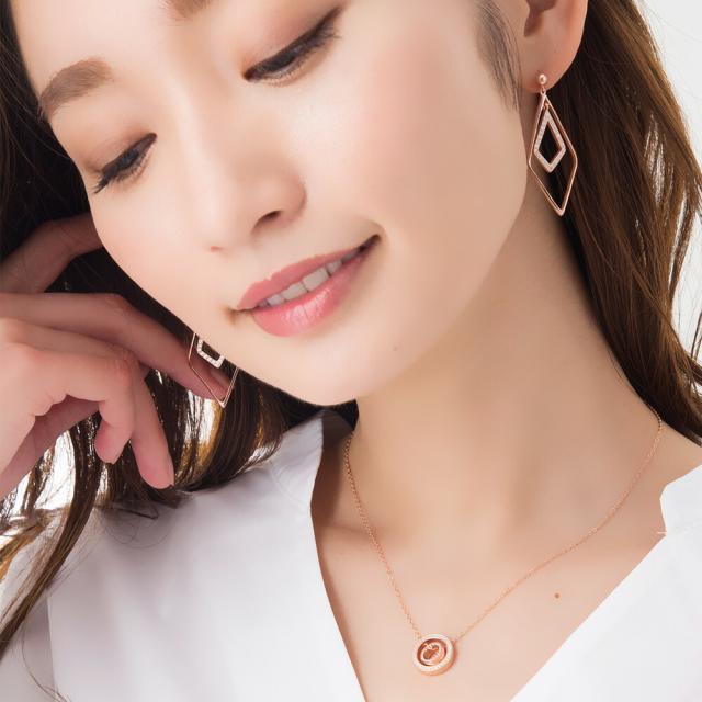 ネックレス レディース シルバー925 ペンダント 一粒 cz シンプル 金属アレルギー対応 ジュエリー アクセサリー ダブルリング ピンクゴールド SILVER925 プレゼント ギフト カジュアル ブライダル 大人 上品 女性用 ワンポイント ゴージャス エレガント キュービックジルコニ_5