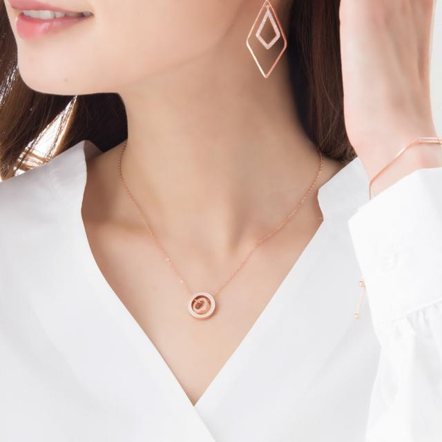 ネックレス レディース シルバー925 ペンダント 一粒 cz シンプル 金属アレルギー対応 ジュエリー アクセサリー ダブルリング ピンクゴールド SILVER925 プレゼント ギフト カジュアル ブライダル 大人 上品 女性用 ワンポイント ゴージャス エレガント キュービックジルコニ_6