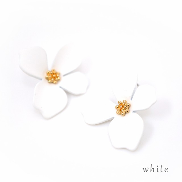『ヴィンテージフラワーピアス』★楽天1位★ レトロ 花 黄色 紫 赤 緑 白 黒可愛い ピアス レディース アクセサリー ゆうパケット
