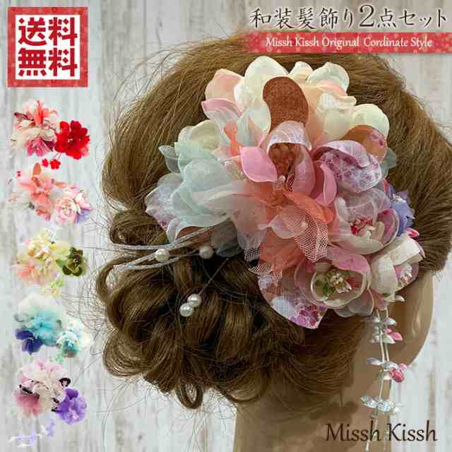 七五三 髪飾り ピンク ヘアクリップ つまみ細工 花飾り 和装 着物