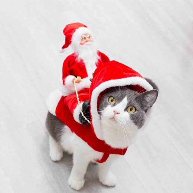 犬 猫 ペット 服 サンタ コスプレ サンタクロース人形 付き 小型 犬 猫 ペット 服 サンタ コスプレ サンタクロース人形 付き 小型