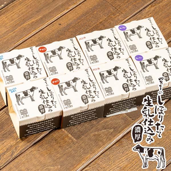 四万十の搾りたて生乳アイス（定番フレーバー）8個入セット(フレッシュみるく・バニラ・チョコ・ブルーベリー各2個) あぐり窪川　高知 四万十 道の駅の通販は 5,076円