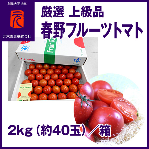厳選 上級品[A-043]【市場直送便】春野フルーツトマト／2kg（約40玉）元木青果 フルーツトマト 高知 産地直送 プレゼント 贈答