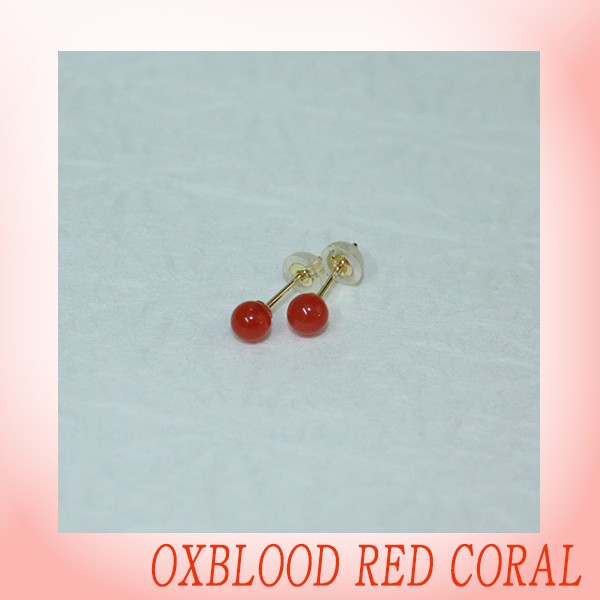 宝石珊瑚】血赤珊瑚ピアス（淡色）【丸玉 4mm】/サンゴ/さんご/コーラル/Oxblood red/Corallium japonicumの通販はau  PAY マーケット - 森徳蔵商店 | au PAY マーケット－通販サイト