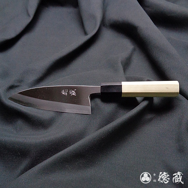 白二　左出刃包丁　朴八角柄　120mm/左片刃/白紙2号/朴/日本製/徳蔵刃物・TOKUZO KNIVES・JAPAN・Kitchen Knives・包丁