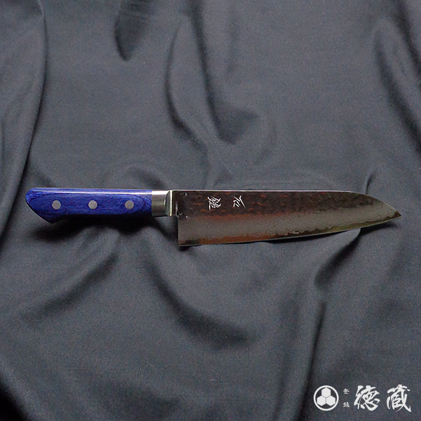 三徳ステンレス包丁　180mm/両刃/VG10/積層材・青色/日本製/徳蔵刃物・TOKUZO KNIVES・JAPAN・Kitchen Knives・包丁