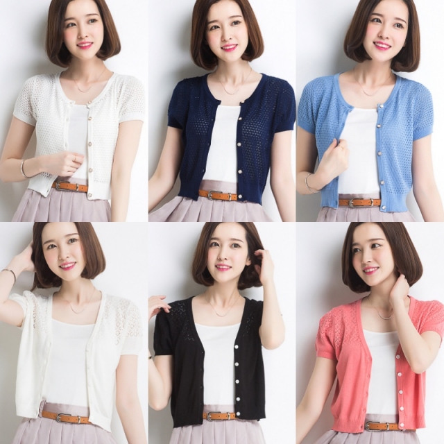 飽和する プロペラ 悲しい 綿 半袖 カーディガン K Kacchan Jp