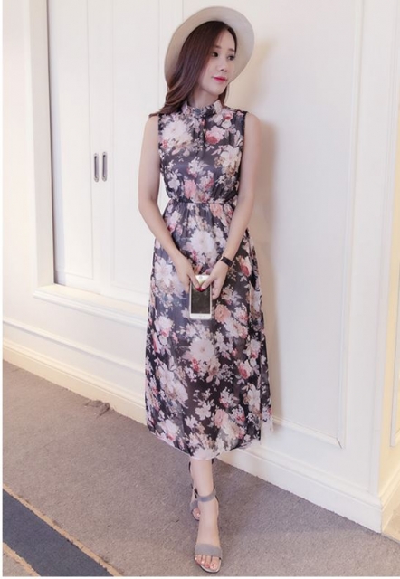 花柄 ノースリーブ マキシ丈ワンピース 夏コーデ カジュアル デート 食事会の通販はau Pay マーケット Star Train