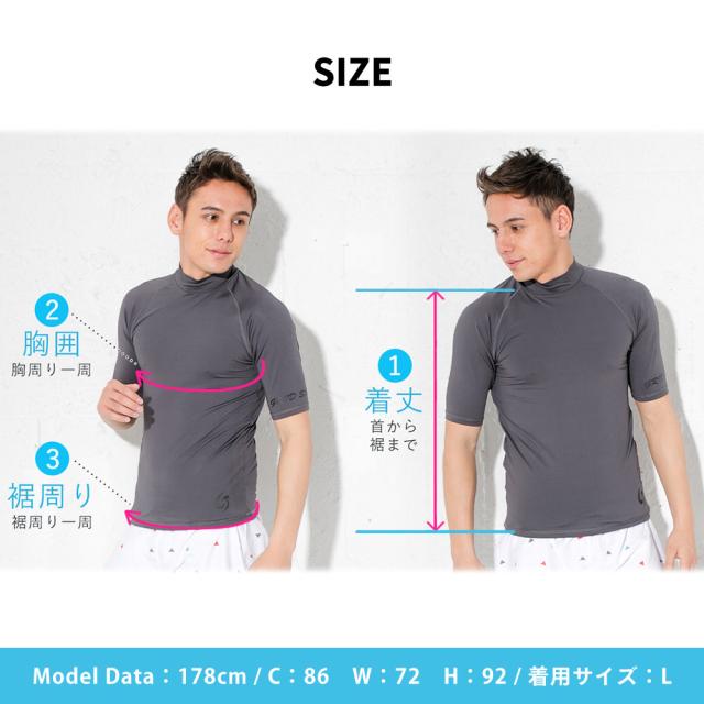 GRID SURF ラッシュガード メンズ 半袖 Tシャツ ラッシュ S〜3XL