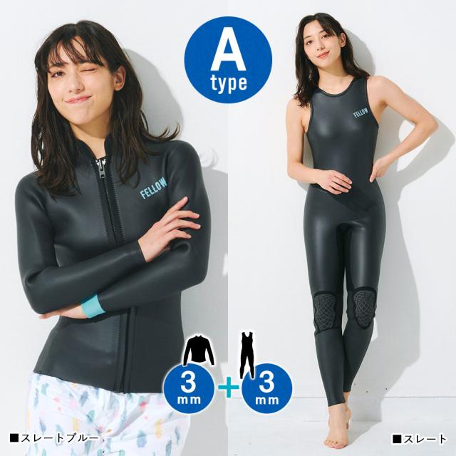 感謝価格】ロングジョン&タッパー セット FELLOW 3mm ウェット