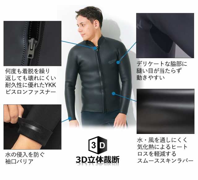 ウェットスーツ タッパー メンズ ALL3mm FELLOW スキン ラバー