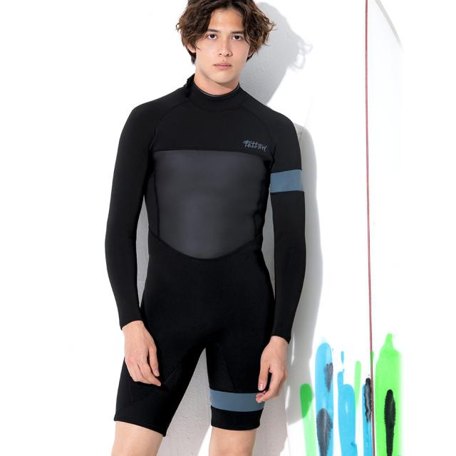 FELLOW ウェットスーツ メンズ 2.5mm ロングスプリング バックジップ ロンスプ サーフィン JPSA 日本規格 SUP