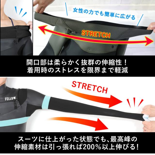 FELLOW ウェットスーツ シーガル チェストジップ 3mm レディース