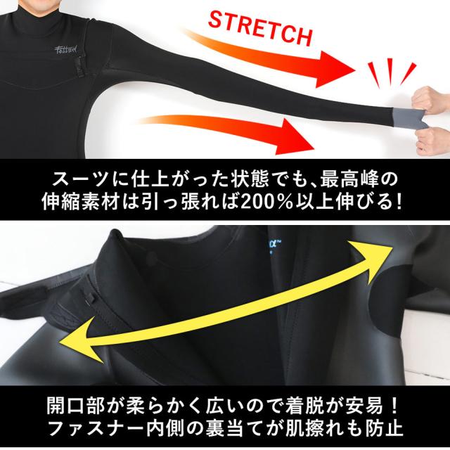 FELLOW ウェットスーツ スプリング メンズ バックジップ 2mm