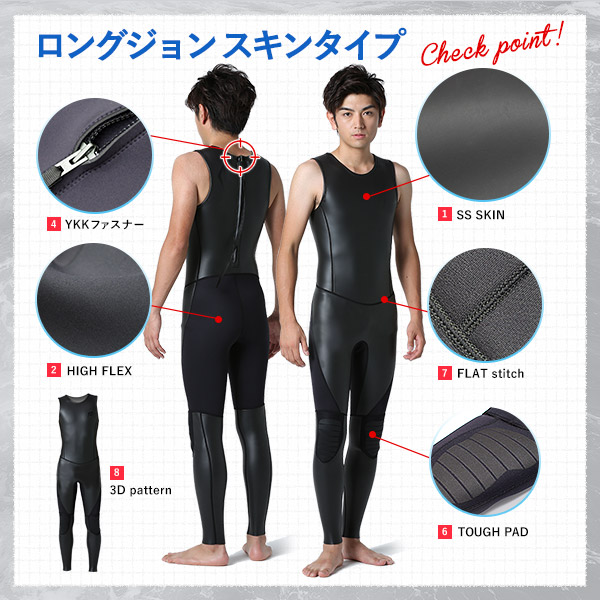 ウェットスーツ メンズ ロングジョン スキン 2.5mm RSS サーフィン 初心者 予備用 日本規格