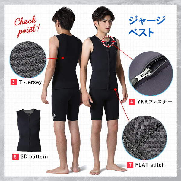 ウェットスーツ メンズ ベスト ジャージ タッパー 2mm RSS SURF 初心者