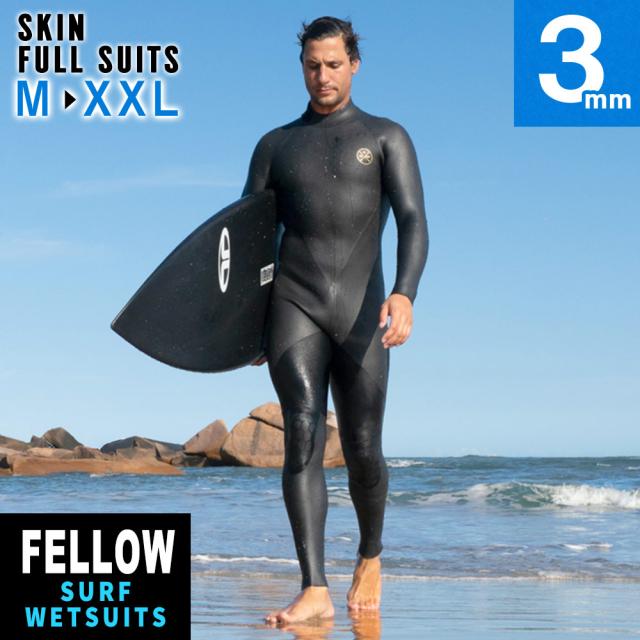 fellowウェットスーツフルスーツバックジップメンズ3mmラバースキン FELLOW ウェットスーツ スキンフルスーツ メンズ バックジップ 3mm