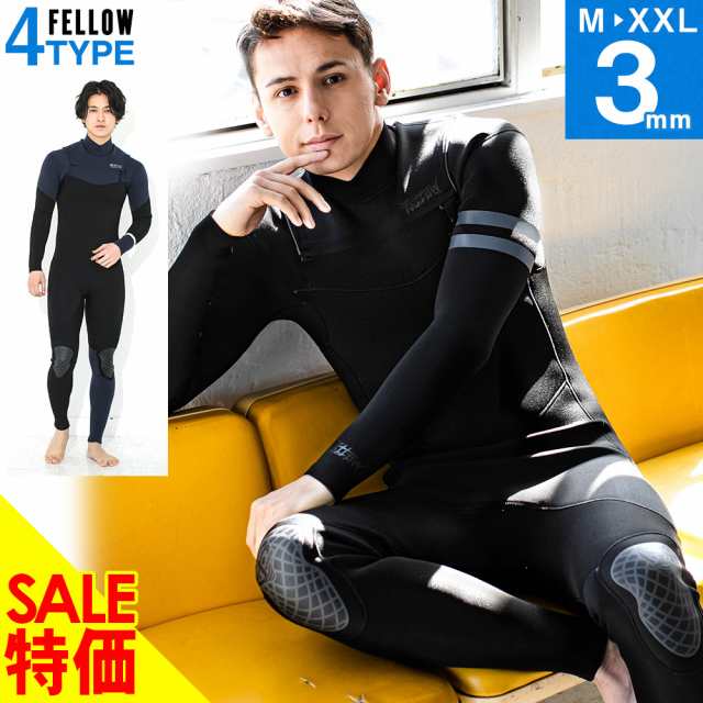 感謝価格】FELLOW ウェットスーツ フルスーツ メンズ チェストジップ