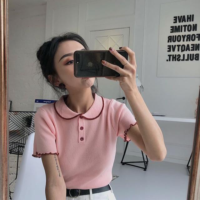 ポロシャツ レディース 半袖 白 ホワイト ピンク レッド フリル ガーリー カジュアル 可愛い オシャレ シンプルの通販はau Pay マーケット Mistral Au Pay マーケット店