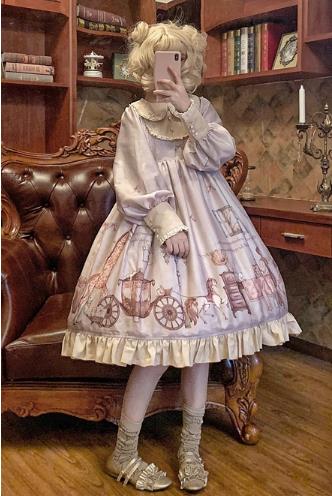 春夏 ゴスロリワンピース ドレス ロリィタ 小童話op長袖 膝丈 Lolita ロリータ コスプレ コスプレ 日常 可愛い洋服キュート ぼうぼう袖の通販はau Pay マーケット エンブリッジ