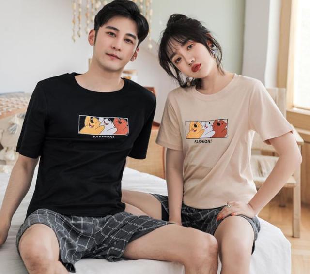 激安ペアパジャマ 夏 恋人パジャマ 寝巻き レディース メンズ 部屋着 ペアルック カップルお揃い コットン 綿 半袖 上下セット可愛いの通販はau Pay マーケット エンブリッジ