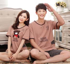 ペアパジャマ 夏 恋人パジャマ 寝巻き レディース メンズ 部屋着 ペアルック カップルお揃い ペアパジャマ 綿 半袖 上下セット 可愛い熊の通販はau Pay マーケット エンブリッジ