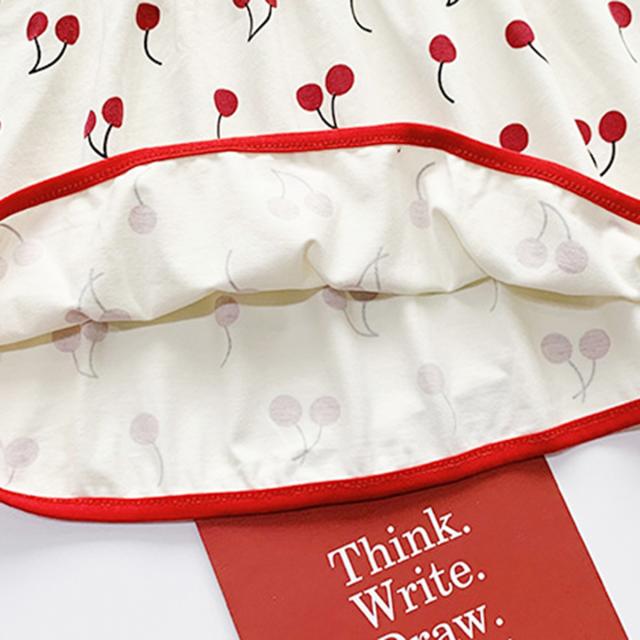 キッズ夏ワンピース 子供服 半袖ワンピース ガールズチュニック 可愛いチェリープリント コットン 綿生地 女の子スカート ドレス パジャの通販はau Pay マーケット エンブリッジ