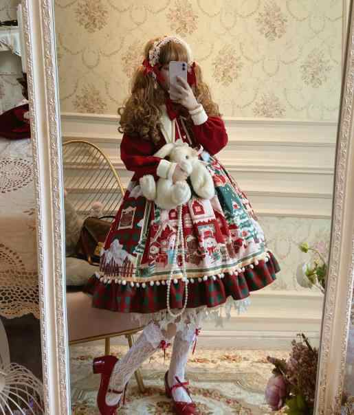 イギリス風復古風春クリスマス雪赤いゴスロリワンピース ドレス ロリィタ Op膝丈 Lolita ロリータ コスプレ エプロン 日常洋服ドレスの通販はau Pay マーケット エンブリッジ