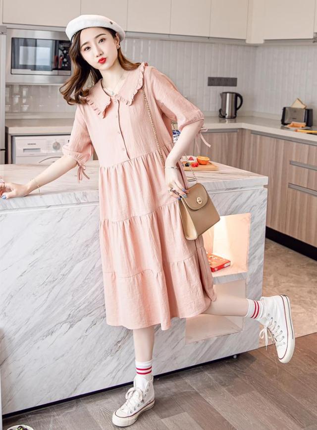 膝下丈 ワンピース 綿麻 体型カバー ゆったり ビッグサイズ マタニティウエア 妊婦レディース レース 夏服 上着 ナチュラル リラッの通販はau Pay マーケット エンブリッジ