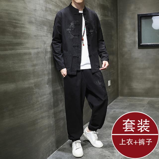 春秋中国風スーツメンズ漢服古代スタイルタオイストローブ古代衣装ジャケット青年中山スーツ中国風唐スーツメンズファッション紳士スーツの通販はau Pay マーケット エンブリッジ