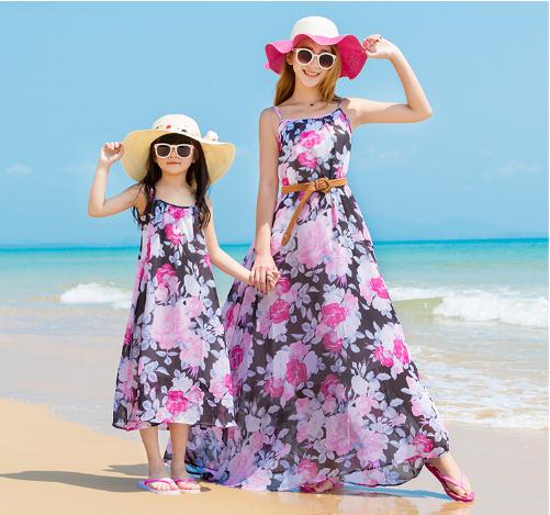 夏旅行親子ペアママ キッズ マキシワンピ ビーチ キャミ シフォンワンピースゆったり ロング マキシ丈キャミワンピ ボヘミアン セクシーの通販はau Pay マーケット エンブリッジ