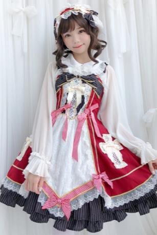 夏 ゴスロリワンピース ドレス ロリィタ Op長袖膝丈 Lolita ロリータ コスプレ エプロン 日常洋服リボン可愛い かわいい 日系の通販はau Pay マーケット エンブリッジ