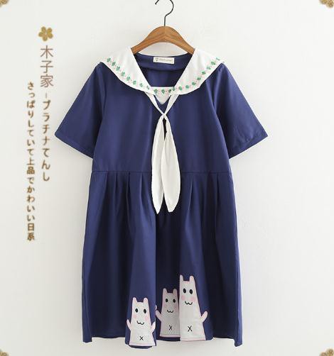 特価 新作半袖 ワンピース マリン風 セーラー風ワンピース セーラー ワンピース セーラー服 ワンピ セーラーカラー 学院風 刺繍可愛いの通販はau Pay マーケット エンブリッジ