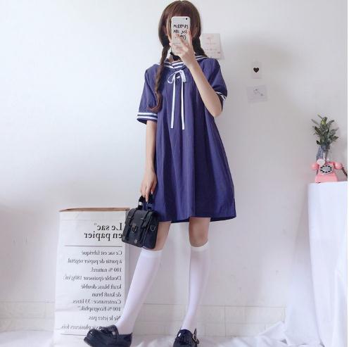 特価 新作 半袖 ワンピース マリン風 セーラー風ワンピース セーラー ワンピース セーラー服 ワンピ セーラーカラー 学院風 の通販はau Pay マーケット エンブリッジ
