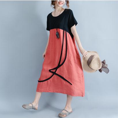 半袖 レディース ワンピース 民族風 復古ワンピース ひざ下丈ワンピ ａラインスカート ポケット付き ビックサイズ ロング丈の通販はau Pay マーケット エンブリッジ