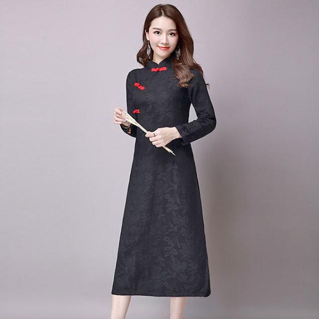 チャイナドレス チャイナ服 ワンピース ロング丈 長袖 上品 普段着 舞台 衣装 民族 中国風 Zh43の通販はau Pay マーケット チャイナ服専門店chai なんと只今ポイント3倍