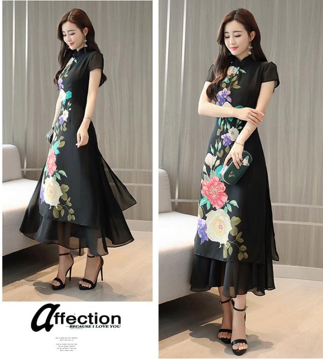 チャイナドレス ワンピース 半袖 パーティー 刺繍 チャイナ服 花柄 ロング ワンピ 普段着 舞台 衣装 民族 中国風 Zl37の通販はau Pay マーケット チャイナ服専門店chai なんと只今ポイント3倍