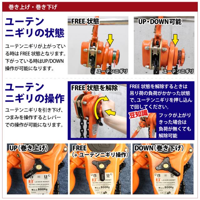 レバーホイスト 0.8t 800kg 2台セット チェーン ブロック レバーホイスト 0.8t 800kg 2台セット チェーン ブロック