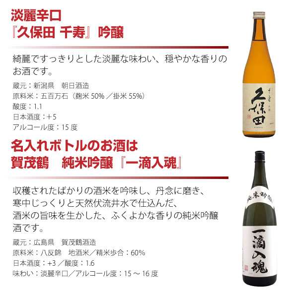 大得価ヤフオク! - 特選日本酒セット 久保田 金鯱 スペシャル2本セ