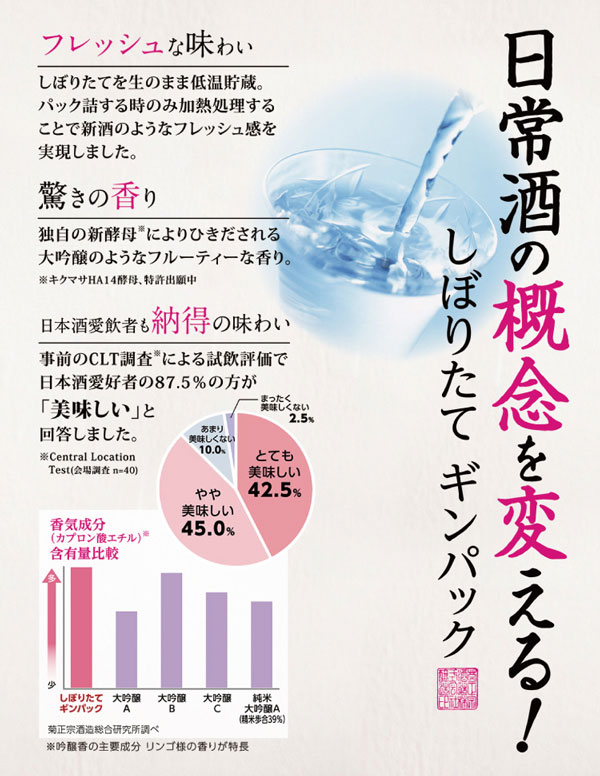 送料無料 菊正宗 しぼりたて ギンパック 1.8L×6本 日本酒 清酒 1800ml 1ケース_3