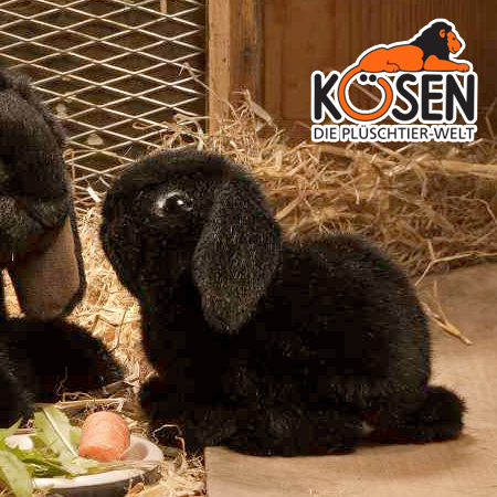 KOESEN ケーセン社 たれ耳うさぎの子 黒 6161 〜ドイツ・KOESEN/KOSEN（ケーセン社）の動物のぬいぐ