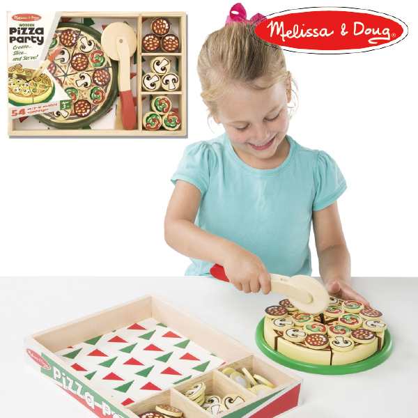 Melissa Doug メリッサ ダグ 木製 ピザパーティー 木のおままごと ３歳 4歳のお誕生日やクリスマスプレゼント の通販はau Pay マーケット 木のおもちゃ ユーロバス