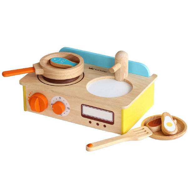 Ed.inter エドインター ジュージューくるりん！キッチン 木のままごとあそび ~ ２歳、３歳の男の子、女の子のお誕生日やクリスマスに！卓上・木製キッチンセットです。の通販は