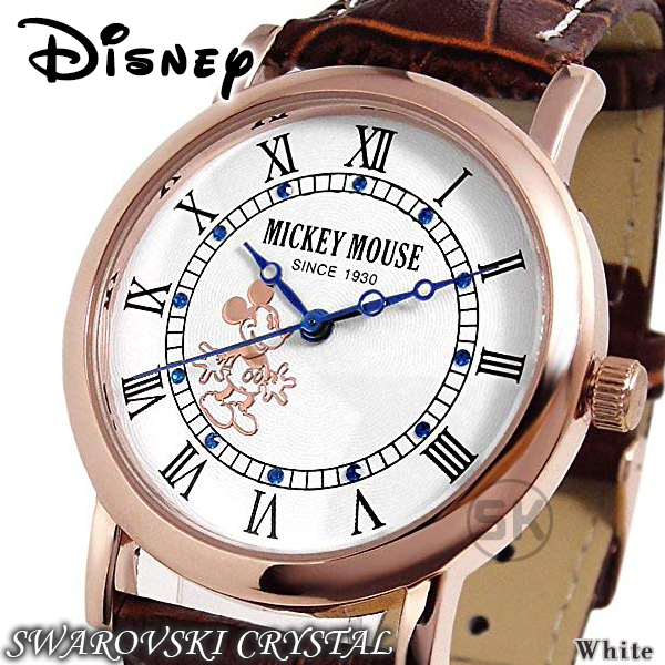 腕時計 ブランド ディズニー メンズ レディース ノーブルミッキー 全2色 Disney 本牛革ベルト スワロフスキー ユニセックスの通販はau Pay マーケット Salon De Kobe