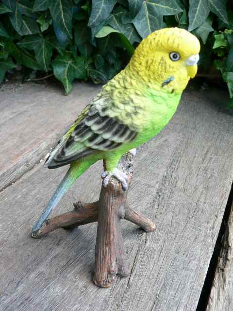 小鳥の置物 インコの置物 黄緑 １２１４４N とり トリ オブジェ 動物