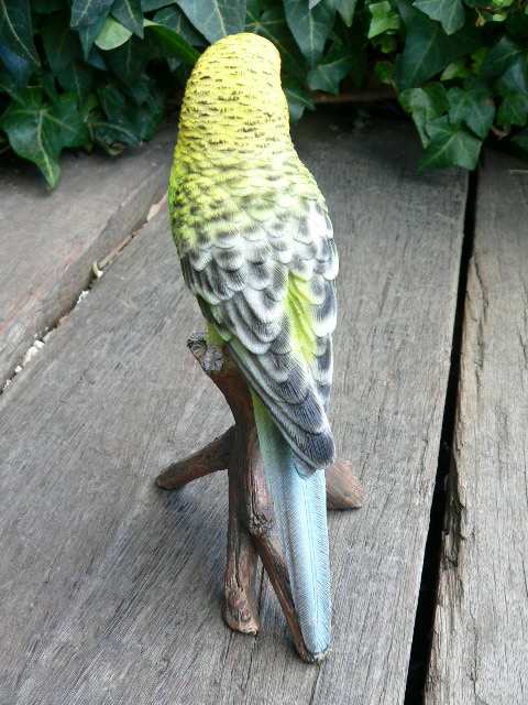 小鳥の置物 インコの置物 黄緑 12144N とり トリ オブジェ 小鳥の置物 インコの置物 黄緑 12144N とり トリ オブジェ