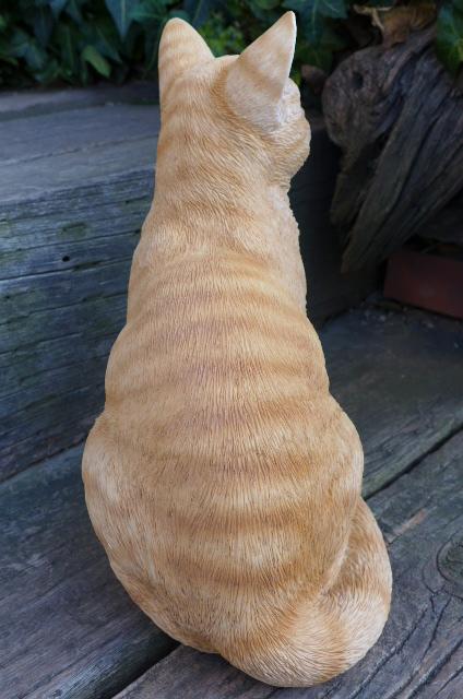 猫の置物 茶トラ猫L キャット ガーデンオブジェ CAT N12690