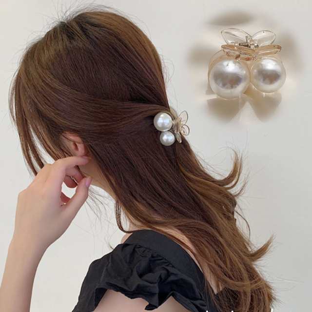 ヘアクリップ バナナクリップ パールクリップ 簡単ヘアアレンジ