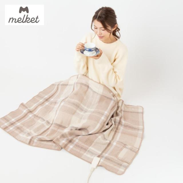 メルケット 電気ひざ掛け ブランケット 毛布 洗える 日本製 タイマー付き SB-PH505 防寒 節電 140×82cm 大判 チェック 洗濯 フワフワ 丸洗いできる ダニ撃退の通販は 5,042円
